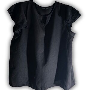 SHEIN Black Ruffle Sleeve Blouse